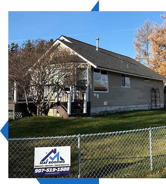 Roofing contractor crew on an Anchorage residential roof
